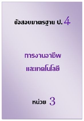 ข้อสอบมาตรฐาน ป.4 การงานอาชีพและเทคโนโลยี หน่วย 3